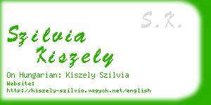 szilvia kiszely business card